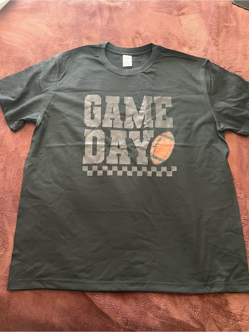 Game Day Black T-Shirt with Football Graphic